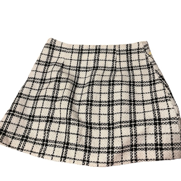 Storia houndstooth tweed plaid mini formal skirt size medium - Picture 2 of 4